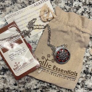 Silver and Red Necklace